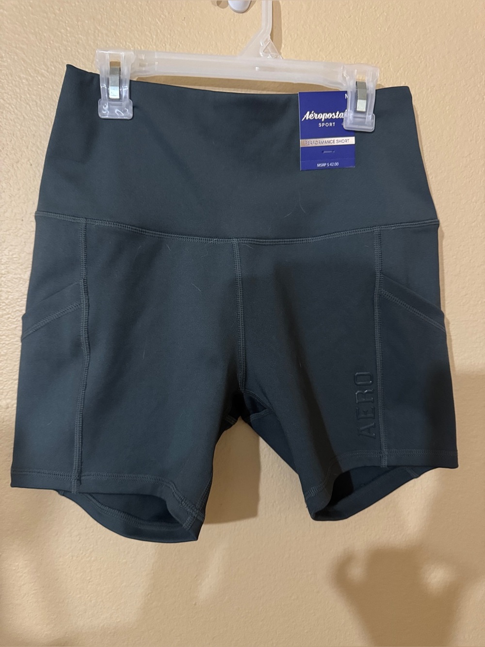 Aeropostale Sport Women's Dark Gray High-Waist Athletic Shorts